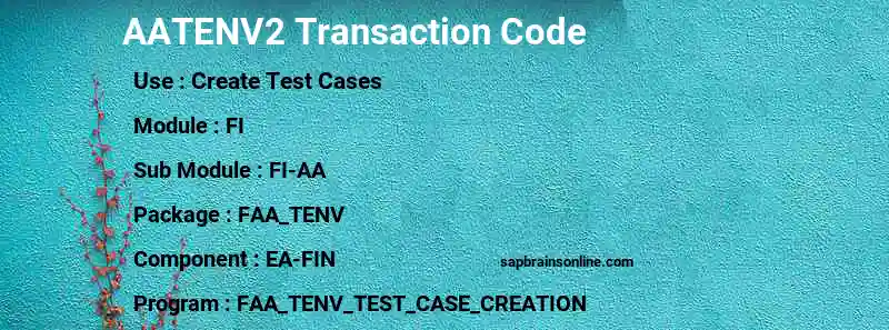 SAP AATENV2 transaction code