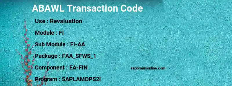 SAP ABAWL transaction code