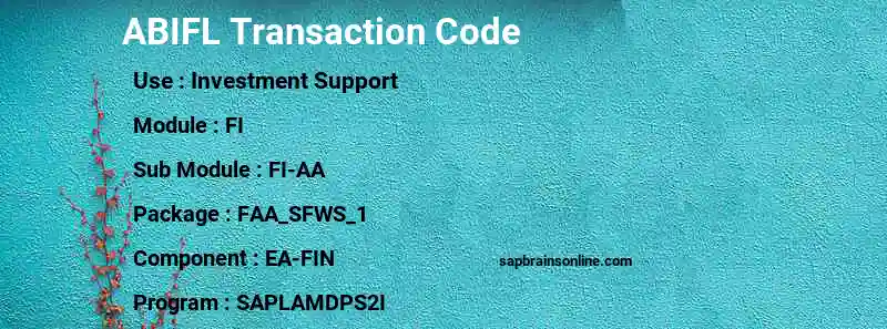 SAP ABIFL transaction code