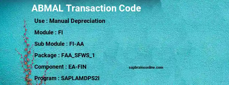 SAP ABMAL transaction code