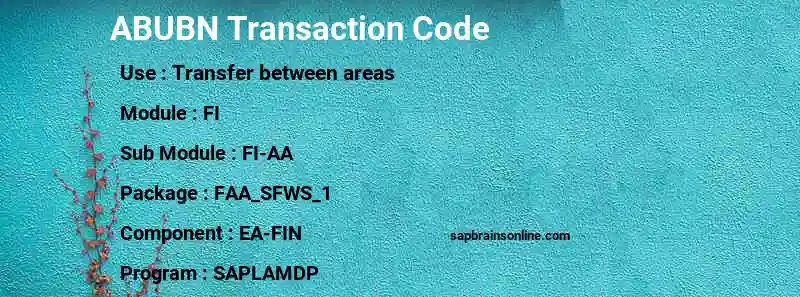 SAP ABUBN transaction code