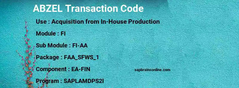 SAP ABZEL transaction code