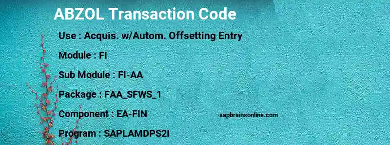 SAP ABZOL transaction code