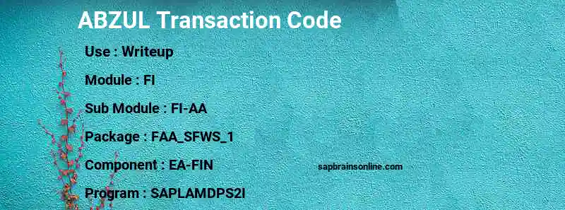 SAP ABZUL transaction code