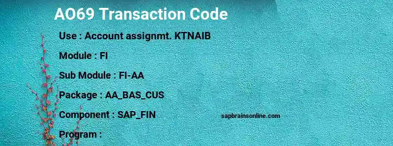 SAP AO69 transaction code