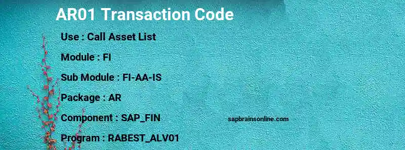 SAP AR01 transaction code