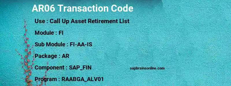 SAP AR06 transaction code
