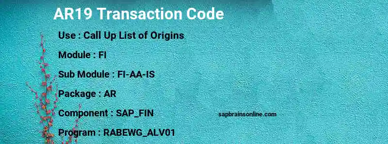 SAP AR19 transaction code