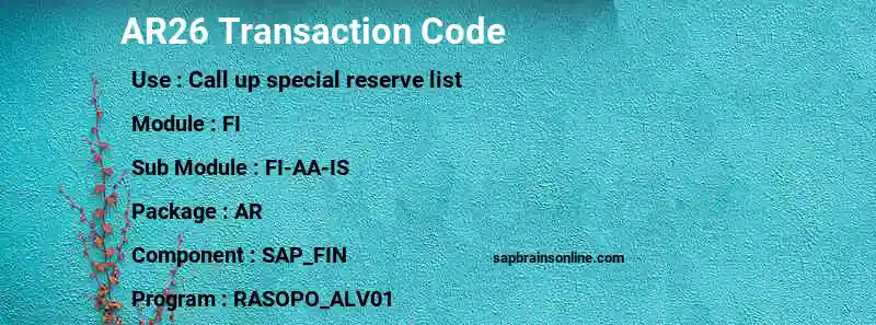 SAP AR26 transaction code