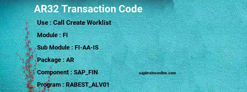 SAP AR32 transaction code
