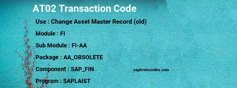 SAP AT02 transaction code