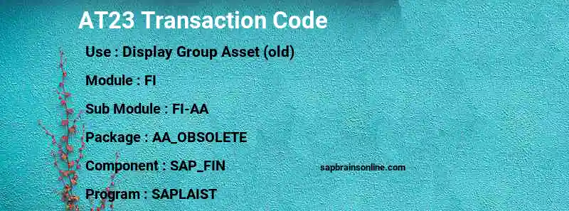 SAP AT23 transaction code
