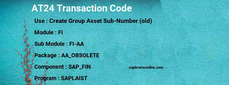 SAP AT24 transaction code