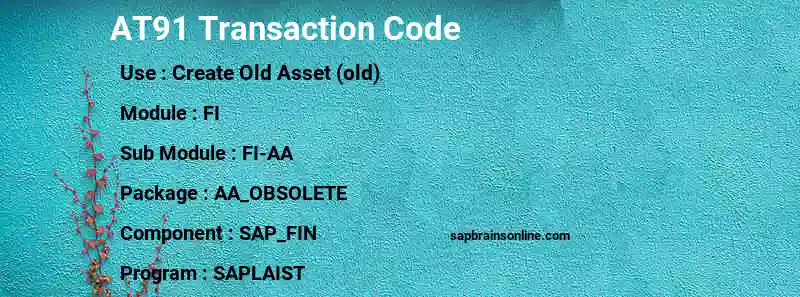 SAP AT91 transaction code