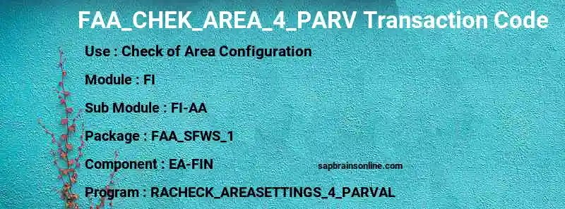 SAP FAA_CHEK_AREA_4_PARV transaction code