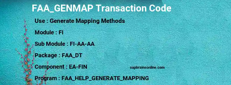 SAP FAA_GENMAP transaction code