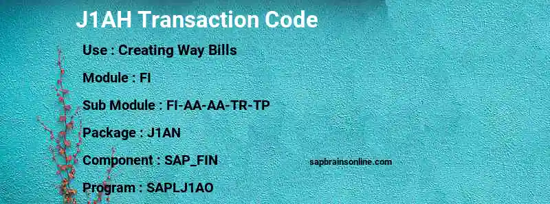 SAP J1AH transaction code