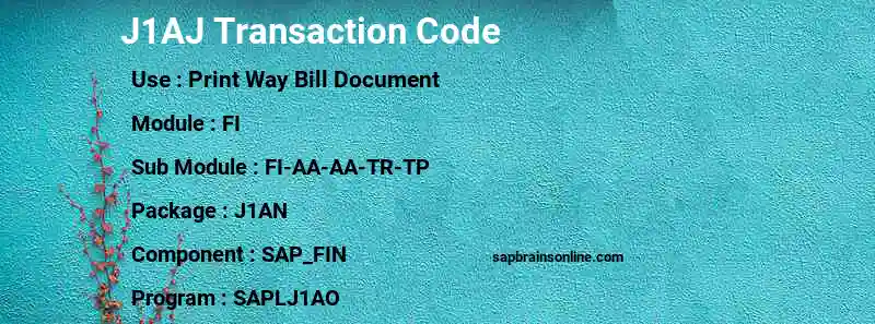 SAP J1AJ transaction code