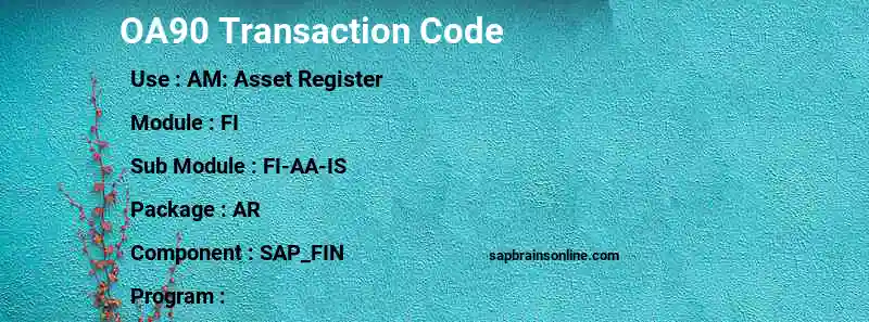 SAP OA90 transaction code