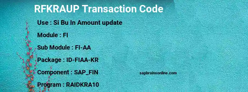 SAP RFKRAUP transaction code
