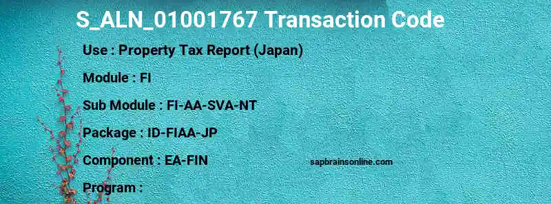 SAP S_ALN_01001767 transaction code