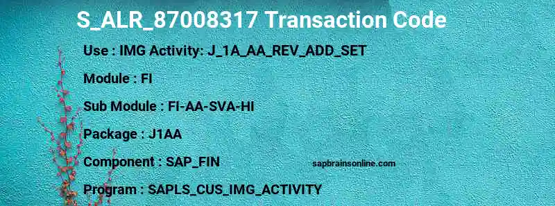 SAP S_ALR_87008317 transaction code