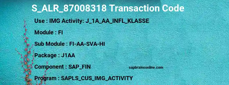 SAP S_ALR_87008318 transaction code