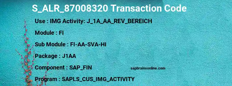 SAP S_ALR_87008320 transaction code