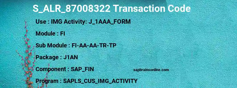 SAP S_ALR_87008322 transaction code