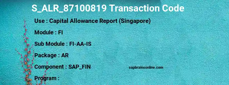 SAP S_ALR_87100819 transaction code