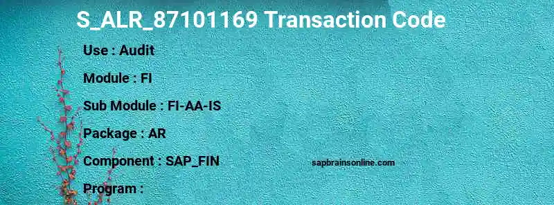SAP S_ALR_87101169 transaction code