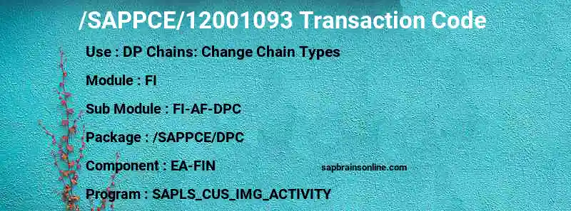 SAP /SAPPCE/12001093 transaction code