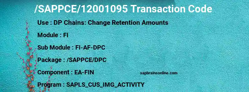 SAP /SAPPCE/12001095 transaction code