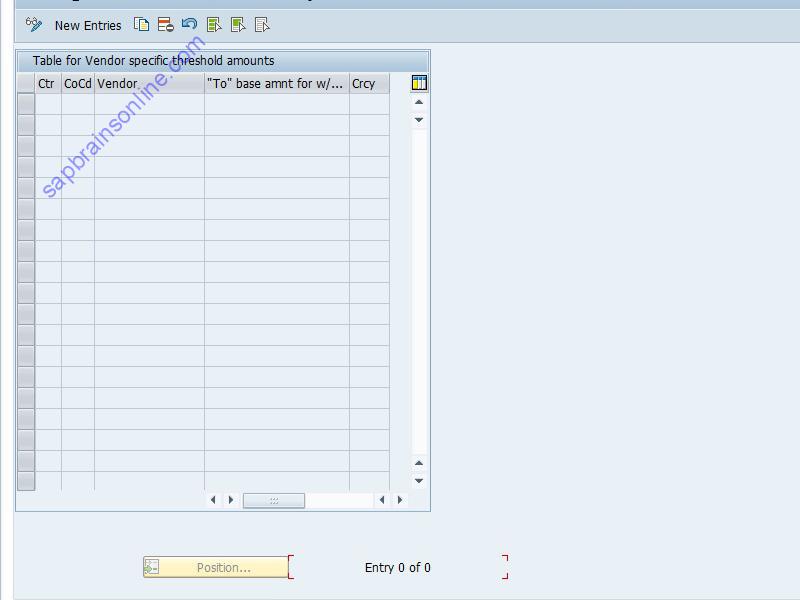 SAP FIWTRCT tcode screenshot