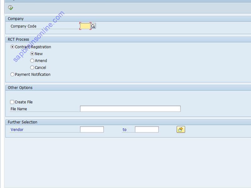 SAP IE_RCT_SUBMIT tcode screenshot