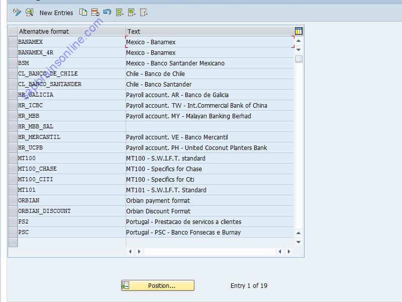 SAP OBF5 tcode screenshot