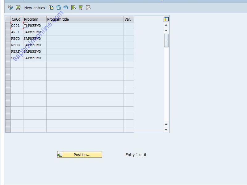 SAP OT66 tcode screenshot