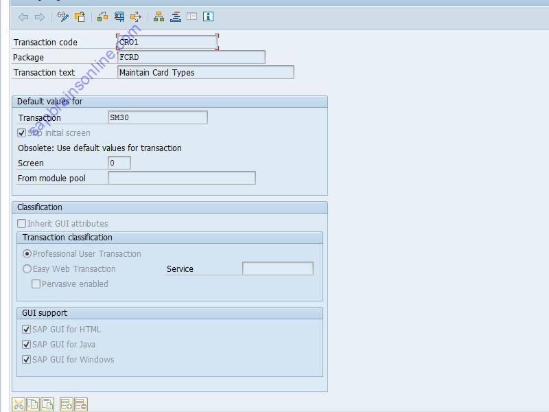 SAP CRO1 tcode technical details