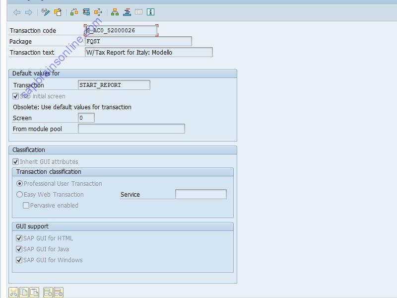 SAP S_AC0_52000026 tcode technical details