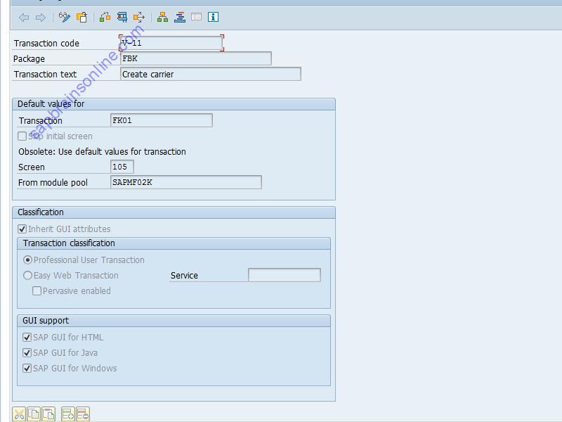 SAP V-11 tcode technical details