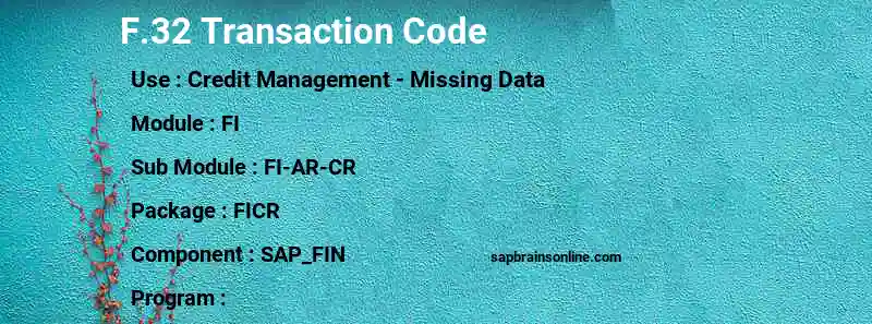 SAP F.32 transaction code