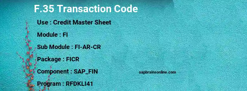 SAP F.35 transaction code