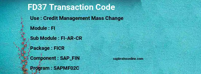SAP FD37 transaction code