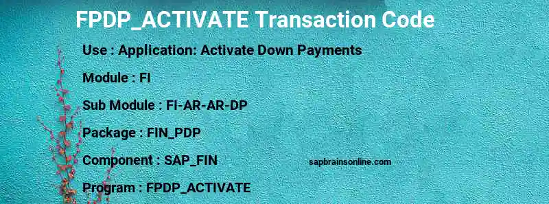 SAP FPDP_ACTIVATE transaction code