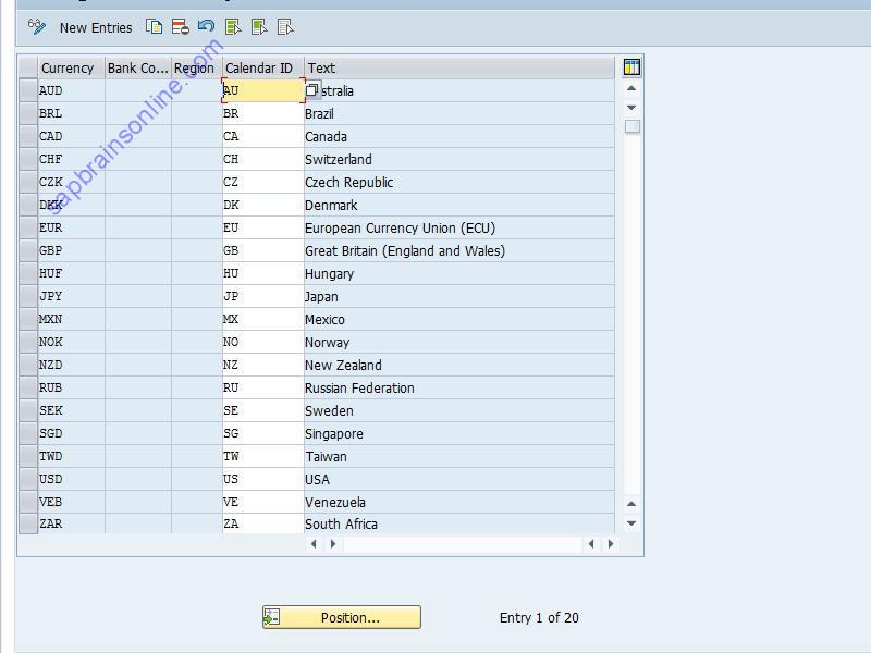 SAP F8BC tcode screenshot