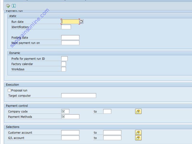 SAP F8BU tcode screenshot