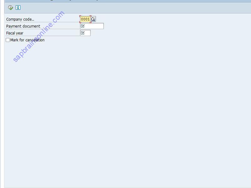 SAP F8BW tcode screenshot