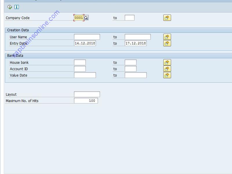 SAP F8REL tcode screenshot