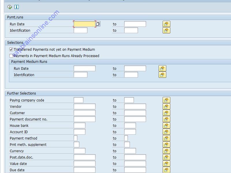 SAP FBPM2 tcode screenshot