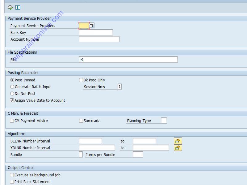 FEBPS SAP tcode for - Import PSP Settlement File